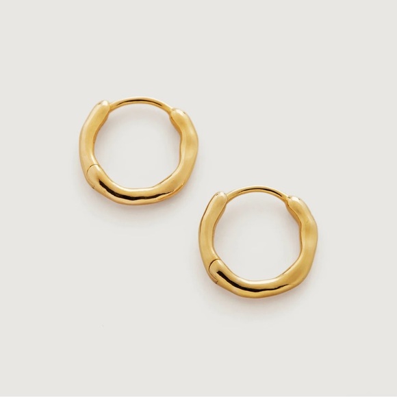 MONICA VINADER Siren Muse Huggie 18k Gold Earrings - Picture 2 of 3